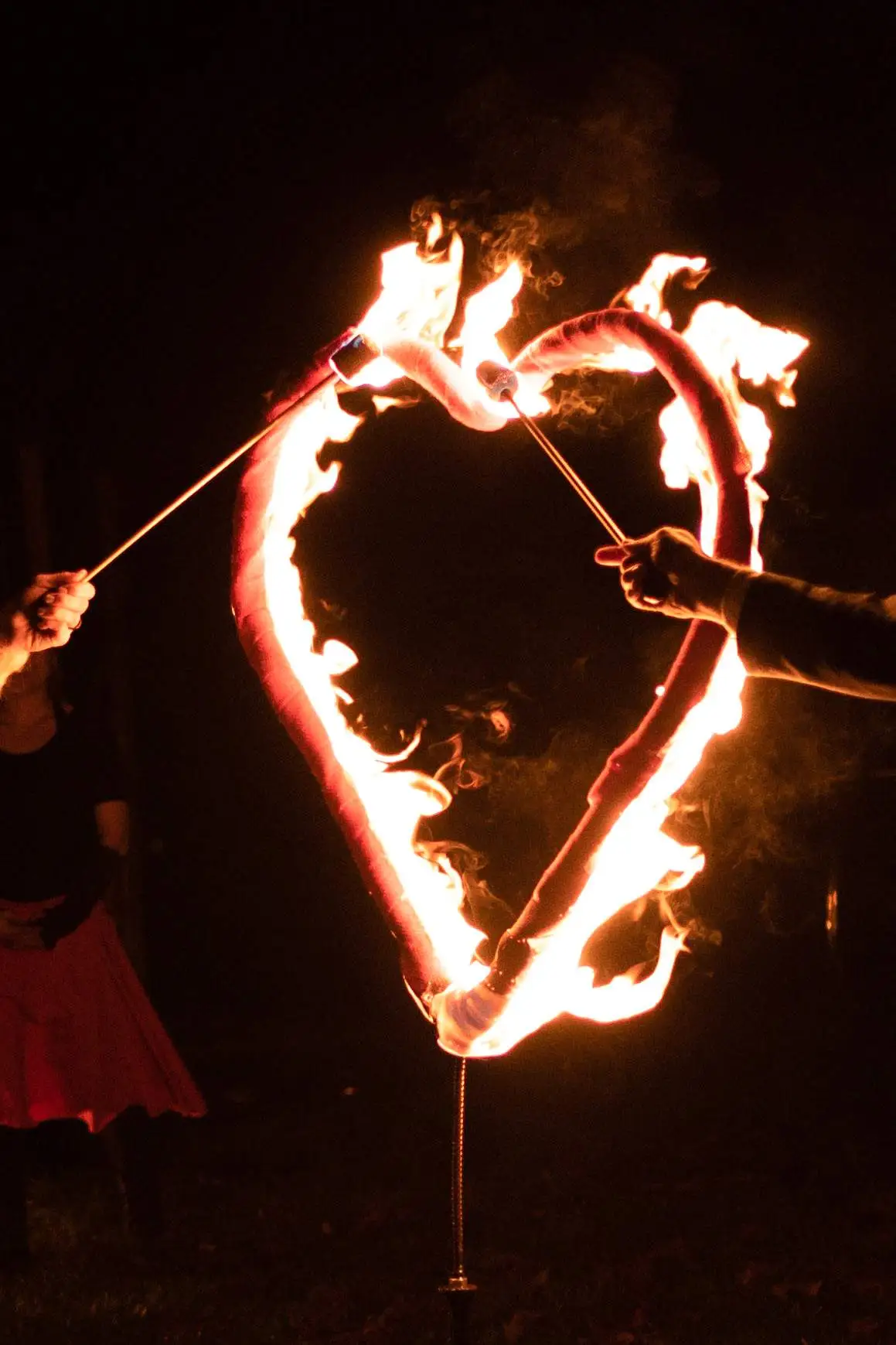 Feuershow an der Hochzeit.